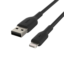 Kabel Lightning - USB A, oplétaný,BELKIN,1m,černý