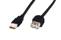 Kabel USB 3.0 prodlužovací A-A 3.0m, černý DIGITUS