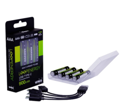Baterie Verico AAA nabíjecí USB-C,600mAh,1.5V,4ks
